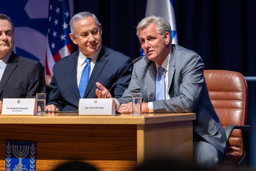 Kevin McCarthy meets with Prime Minister Benjamin Netanyahu of Israel