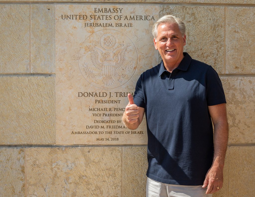 Kevin McCarthy at the U.S. Embassy in Jerusalem